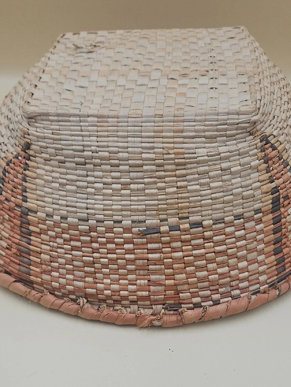 Woven Natural Basket Bowl in Neutral Tones